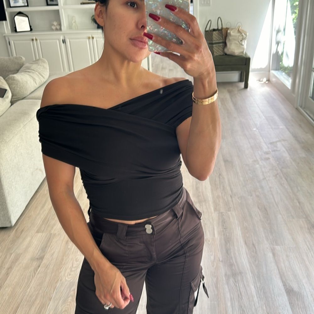 Zara Black Off-Shoulder Top